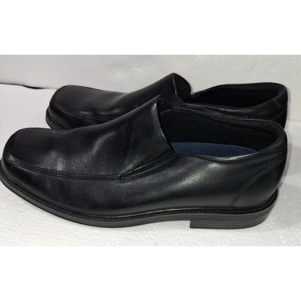 Capital by Rockport Black Leather Slip On Loafers Dress Shoes APM77211 Mens 14 M